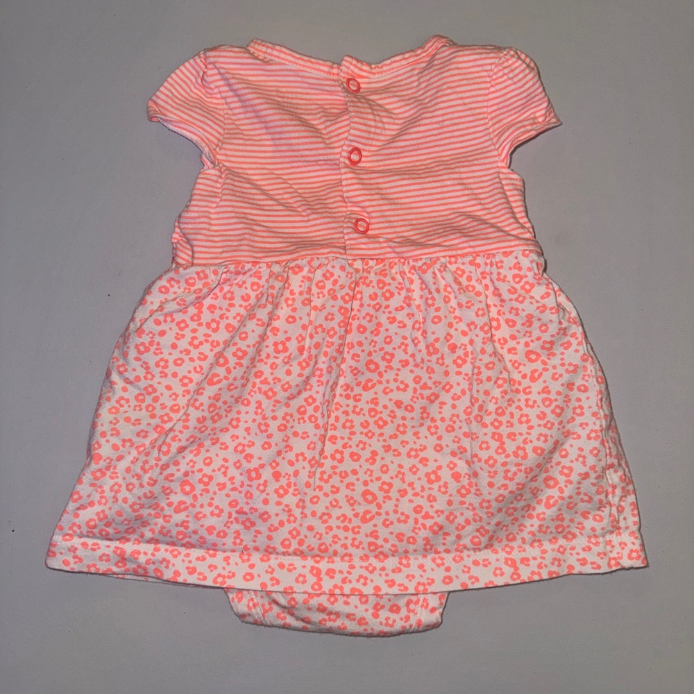 Carter's Sweater and Bodysuit Dress Set Baby Girls 3M Pink Coral Bear Kitty - Picture 10 of 11